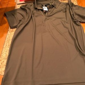 Olive performance polo by UA with pen pocket